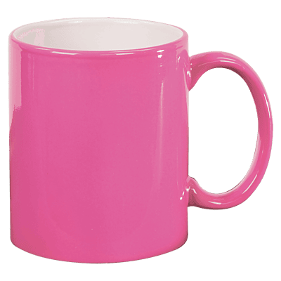 Personalized 11 oz. Pink Ceramic Round LazerMug - Box of 36