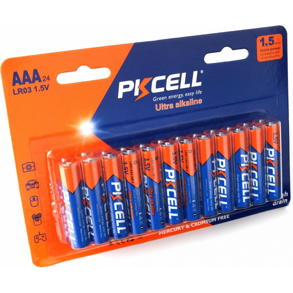 PKCELL AAA LR03 Batteries, 1.5V Alkaline Battery 24 Pack PKCELL AAA LR03 Batteries, 1.5V Alkaline Battery 24 Pack