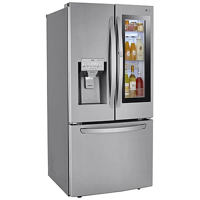 LG French Door Refrigerator, 33 inch Width, ENERGY STAR Certified, 24.4 cu. ft. Capacity, Stainless Steel colour Dual Ice Maker, Door Cooling+, Cool Guard, InstaView, Door-in-Door, Craft Ice