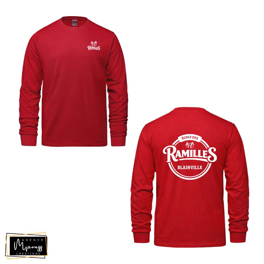 Adulte Chandail manches longues Rouge (Ramilles) Adulte Chandail manches longues Rouge (Ramilles)