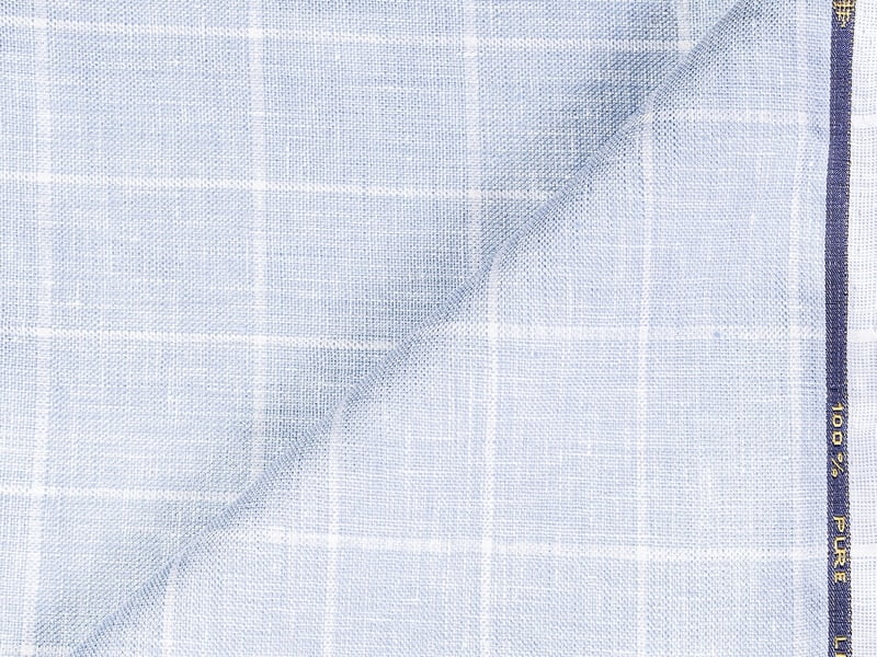 V LTL 34 BABY BLUE CHECK LINEN