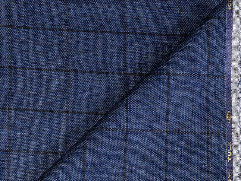 LTL 36 NAVY BLUE CHECK LINEN