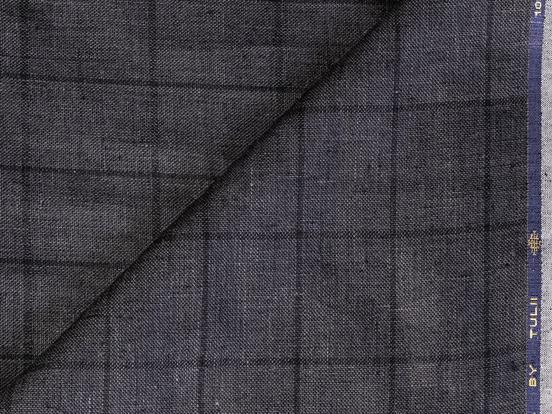 V LTL 37 CHARCOAL GREY CHECK LINEN V LTL 37 CHARCOAL GREY CHECK LINEN