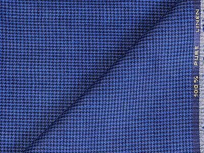 LTL 54 NAVY BLUE HOUNDSTOOTH LINEN