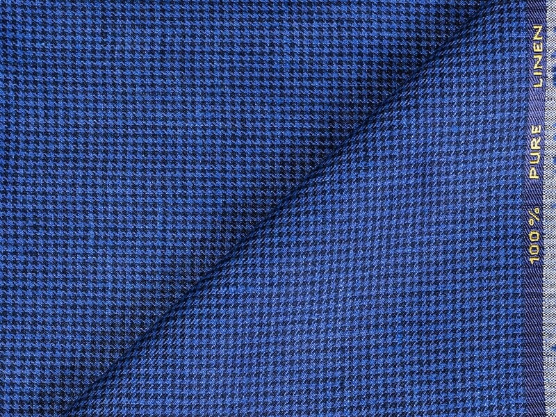 LTL 54 NAVY BLUE HOUNDSTOOTH LINEN LTL 54 NAVY BLUE HOUNDSTOOTH LINEN