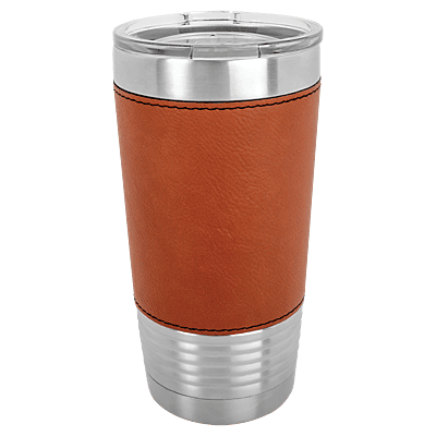 Personalized Polar Camel 20 oz. Rawhide Laserable Leatherette Tumbler with Clear Lid