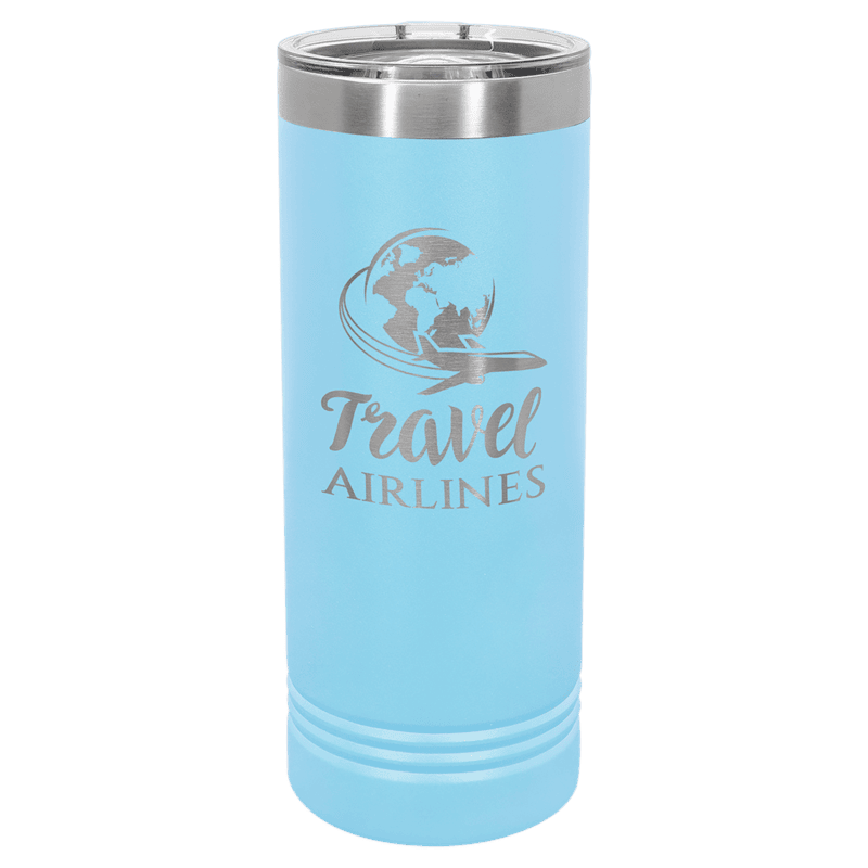 Light Blue 22 oz. Polar Camel Skinny Tumbler with Slider Lid