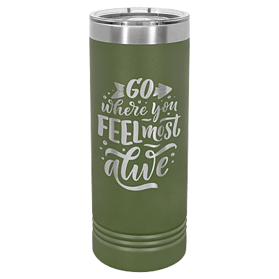 Olive Green 22 oz. Polar Camel Skinny Tumbler with Slider Lid