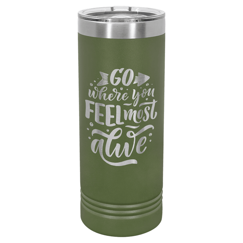 Olive Green 22 oz. Polar Camel Skinny Tumbler with Slider Lid