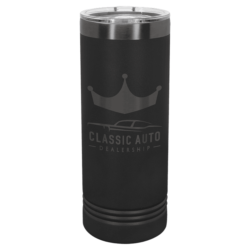 Laserable Polar Camel 22 oz. Black/Ghost Black Skinny Tumbler