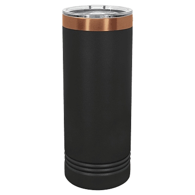 Laserable Polar Camel 22 oz. Black/Rose Gold Skinny Tumbler
