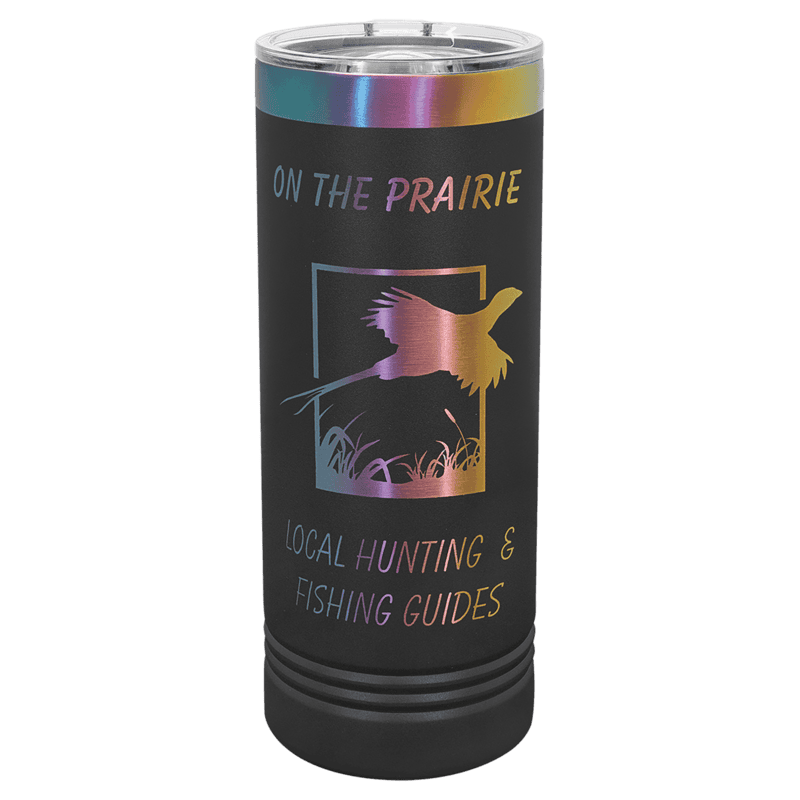 Laserable Polar Camel 22 oz. Black/Prism Skinny Tumbler