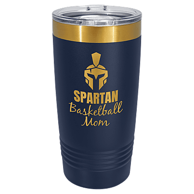 Polar Camel 20 oz. Navy & Bright Gold ION-Plated Ringneck Tumbler with Slider Lid
