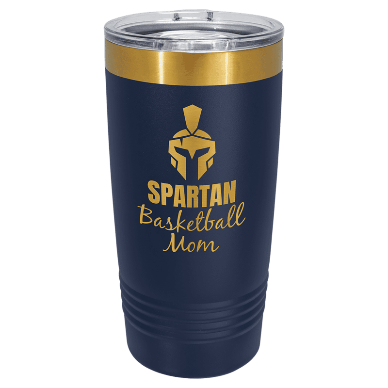 Polar Camel 20 oz. Navy & Bright Gold ION-Plated Ringneck Tumbler with Slider Lid