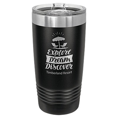 Black with Silver Ring 20 oz. Polar Camel Ringneck Tumbler with Slider Lid