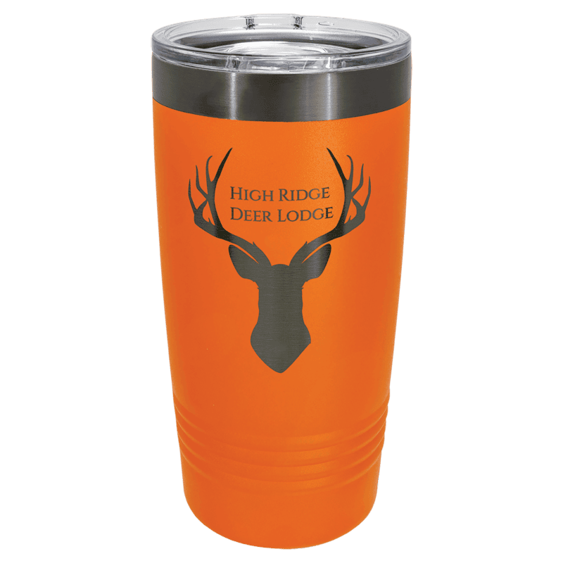 Polar Camel 20 oz. Orange & Ghost Black ION-Plated Ringneck Tumbler with Slider Lid