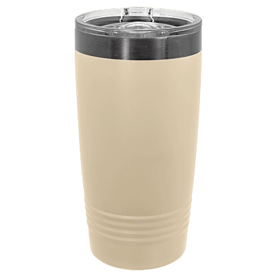 Polar Camel 20 oz. Warm Sand & Ghost Black ION-Plated Ringneck Tumbler with Slider Lid