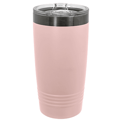 Polar Camel 20 oz. Blush & Ghost Black ION-Plated Ringneck Tumbler with Slider Lid
