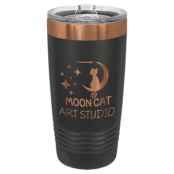 Personalized Polar Camel 20 oz. Black/Rose Gold Ringneck Tumbler