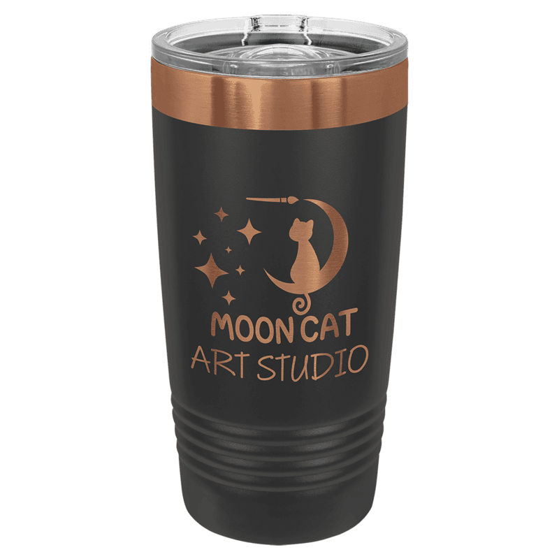 Personalized Polar Camel 20 oz. Black/Rose Gold Ringneck Tumbler