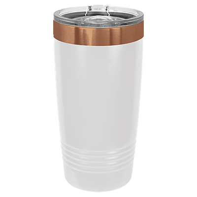 Polar Camel 20 oz. White & Rose Gold Ringneck Tumbler with Slider Lid