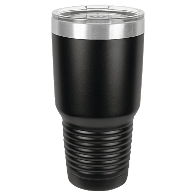 Black with Silver Ring 30 oz. Polar Camel Ringneck Tumbler with Lid