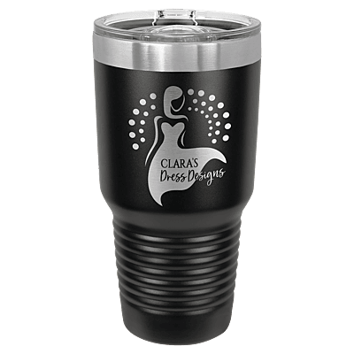 Black with Silver Ring 30 oz. Polar Camel Ringneck Tumbler with Slider Lid