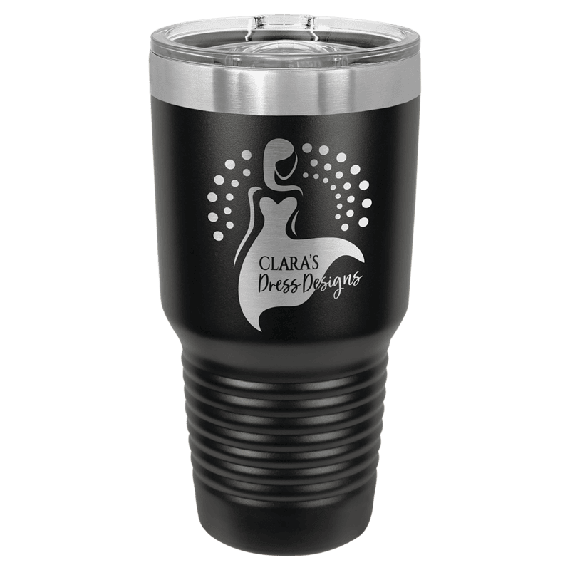 Black with Silver Ring 30 oz. Polar Camel Ringneck Tumbler with Slider Lid