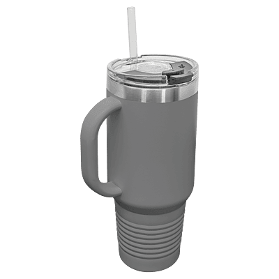 Dark Gray Polar Camel 40 oz. Travel Mug with Straw and Snap Lid