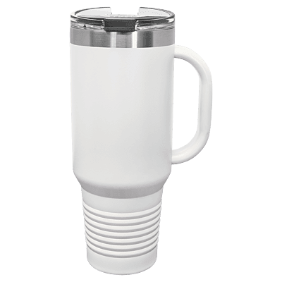 White Polar Camel 40 oz. Travel Mug with Straw and Snap Lid