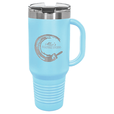 Light Blue Polar Camel 40 oz. Travel Mug with Straw and Snap Lid