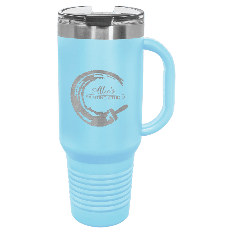 Light Blue Polar Camel 40 oz. Travel Mug with Straw and Snap Lid