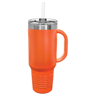 Orange Polar Camel 40 oz. Travel Mug with Straw and Snap Lid