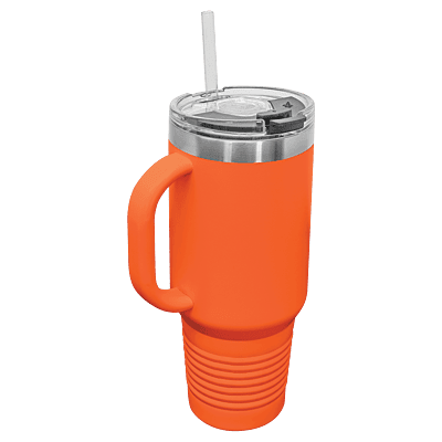 Orange Polar Camel 40 oz. Travel Mug with Straw and Snap Lid