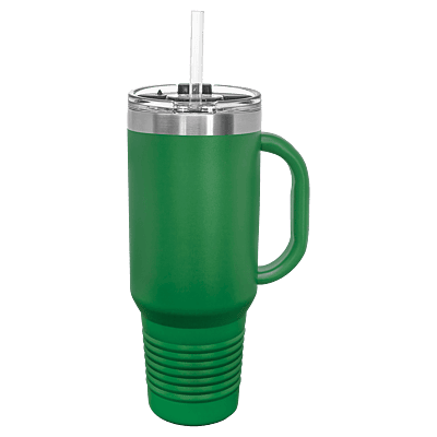 Green Polar Camel 40 oz. Travel Mug with Straw and Snap Lid