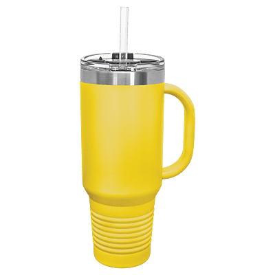Yellow Polar Camel 40 oz. Travel Mug with Straw and Snap Lid