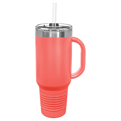 Coral Polar Camel 40 oz. Travel Mug with Straw and Snap Lid