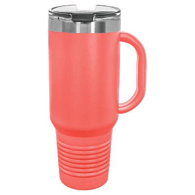 Coral Polar Camel 40 oz. Travel Mug with Straw and Snap Lid