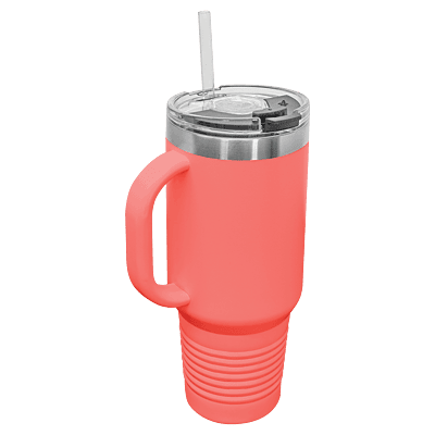 Coral Polar Camel 40 oz. Travel Mug with Straw and Snap Lid