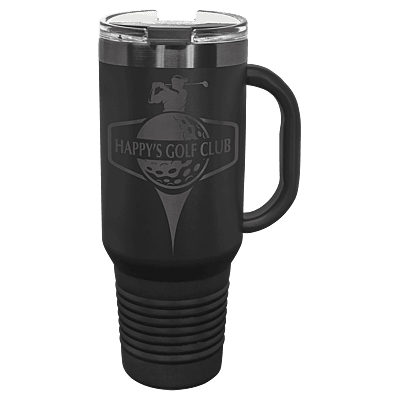 Polar Camel 40 oz. Black & Ghost Black Travel Mug with Handle & Straw