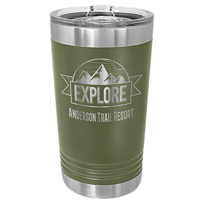 Personalized Polar Camel Olive Green 16 oz. Pint with Slider Lid