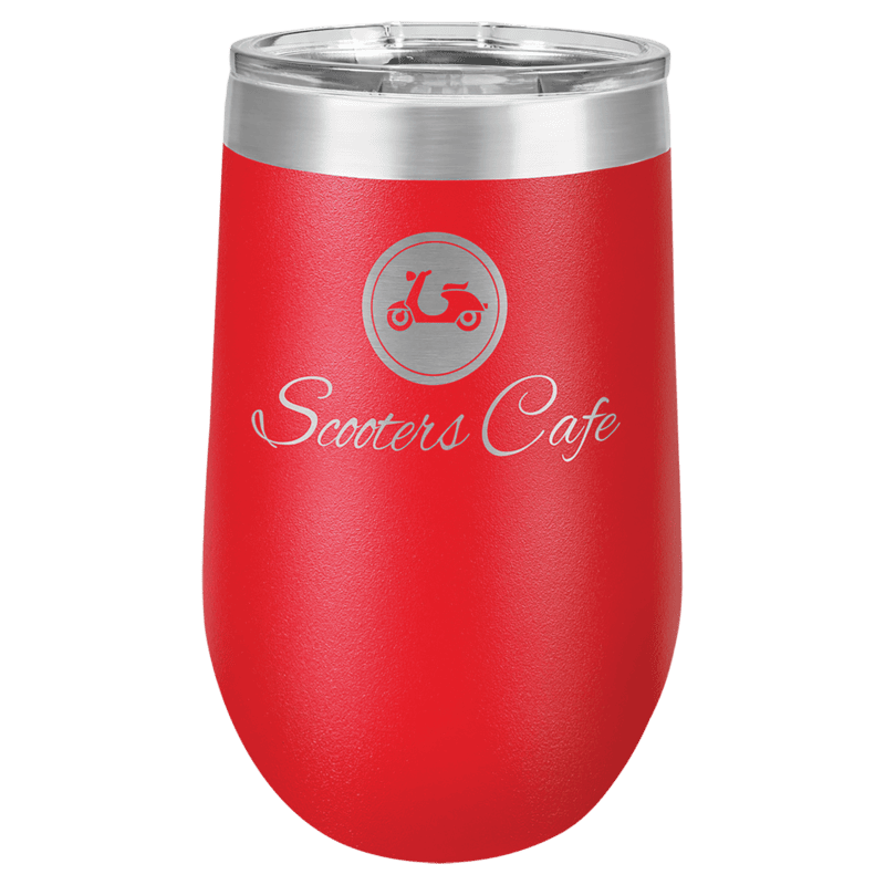 Personalized Polar Camel 16 oz. Red Vacuum Insulated Stemless Tumbler with Lid