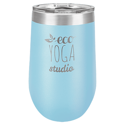 Personalized Polar Camel 16 oz. Light Blue Vacuum Insulated Stemless Tumbler with Lid