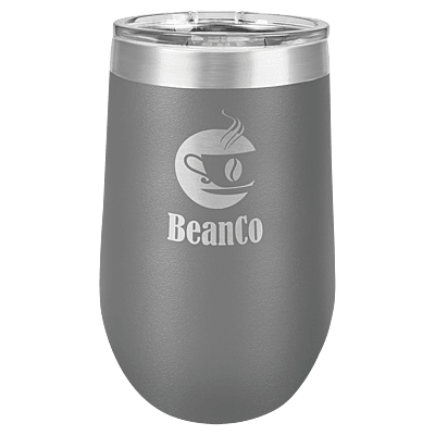 Personalized Polar Camel 16 oz. Dark Gray Vacuum Insulated Stemless Tumbler with Lid