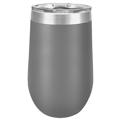Personalized Polar Camel 16 oz. Dark Gray Vacuum Insulated Stemless Tumbler with Lid