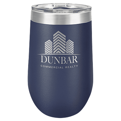 Personalized Polar Camel 16 oz. Navy Blue Vacuum Insulated Stemless Tumbler with Lid