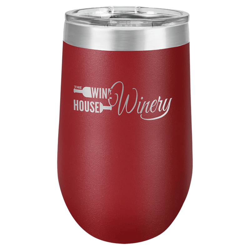 Personalized Polar Camel 16 oz. Maroon Vacuum Insulated Stemless Tumbler with Lid