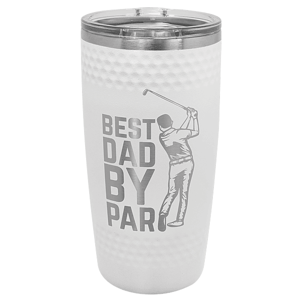 Polar Camel 20 oz. White Golf Tumbler with Dimples & Slider Lid