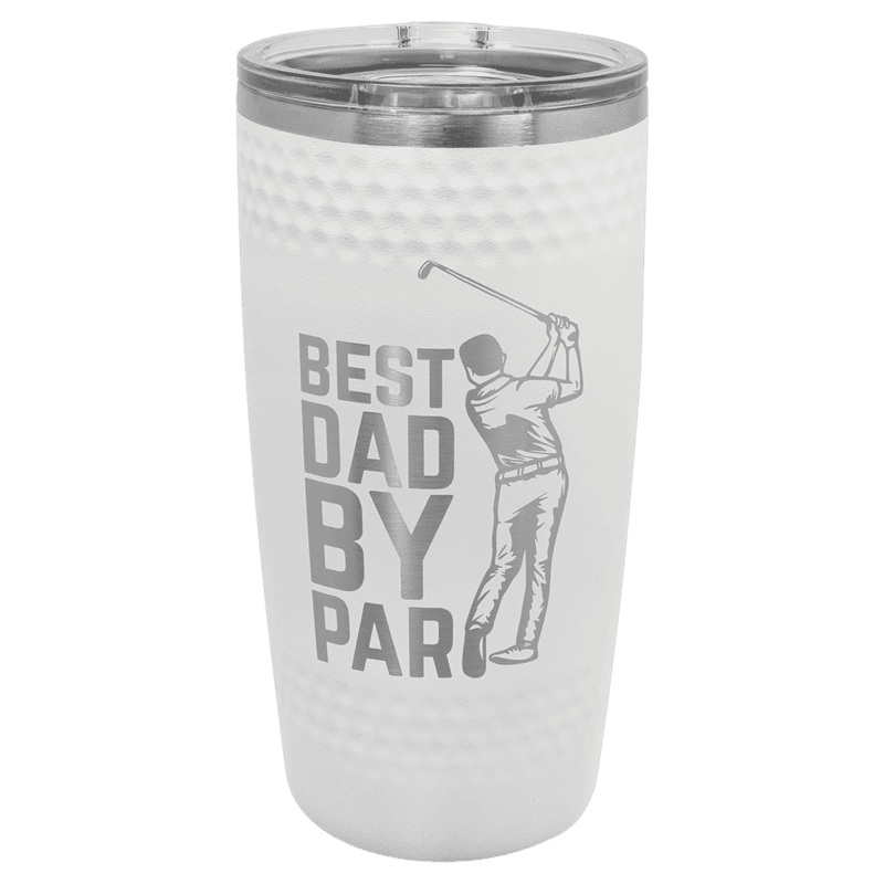 Polar Camel 20 oz. White Golf Tumbler with Dimples & Slider Lid