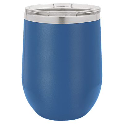 Personalized Polar Camel 12 oz. Royal Blue Vacuum Insulated Stemless Wine Tumbler with Lid